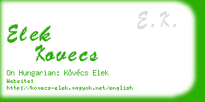 elek kovecs business card