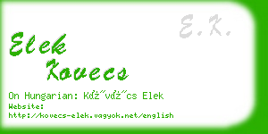 elek kovecs business card